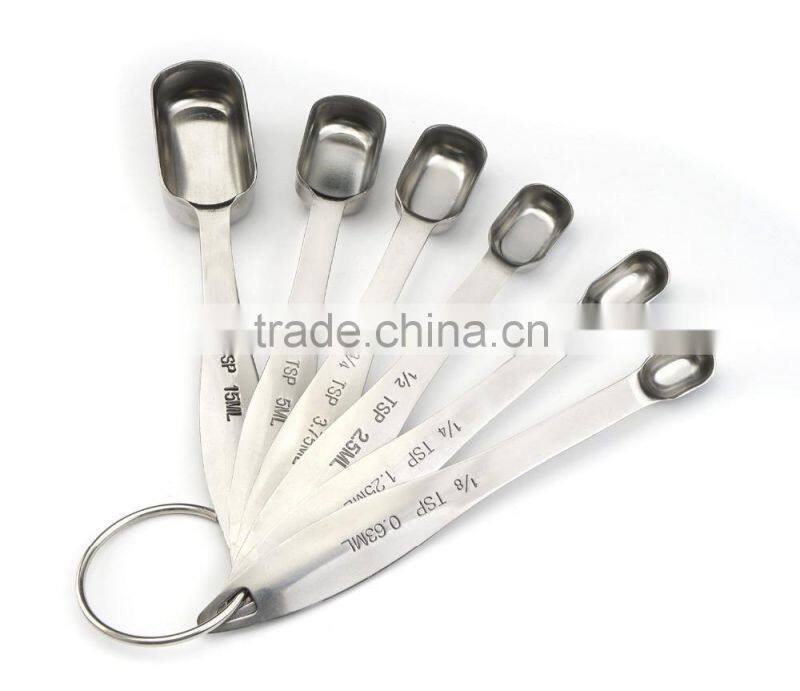 Hot sale food measuring tool set of 6 stainless steel measuring cup
