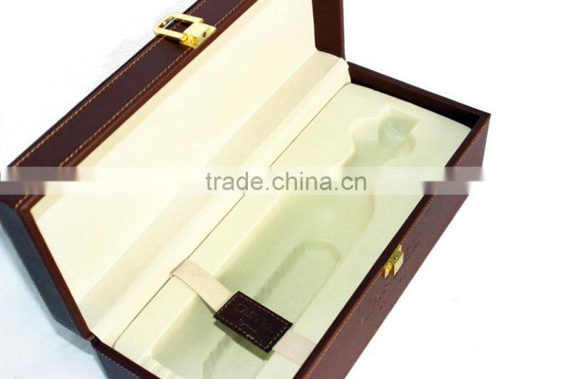 Antique Faux Leather Wine Box/Wooden Wine Carrier/PVC Wine Case