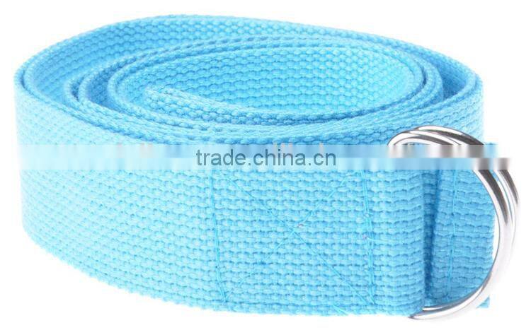 Cotton Yoga Accessories Pilates Stretch Strap with D-Ring