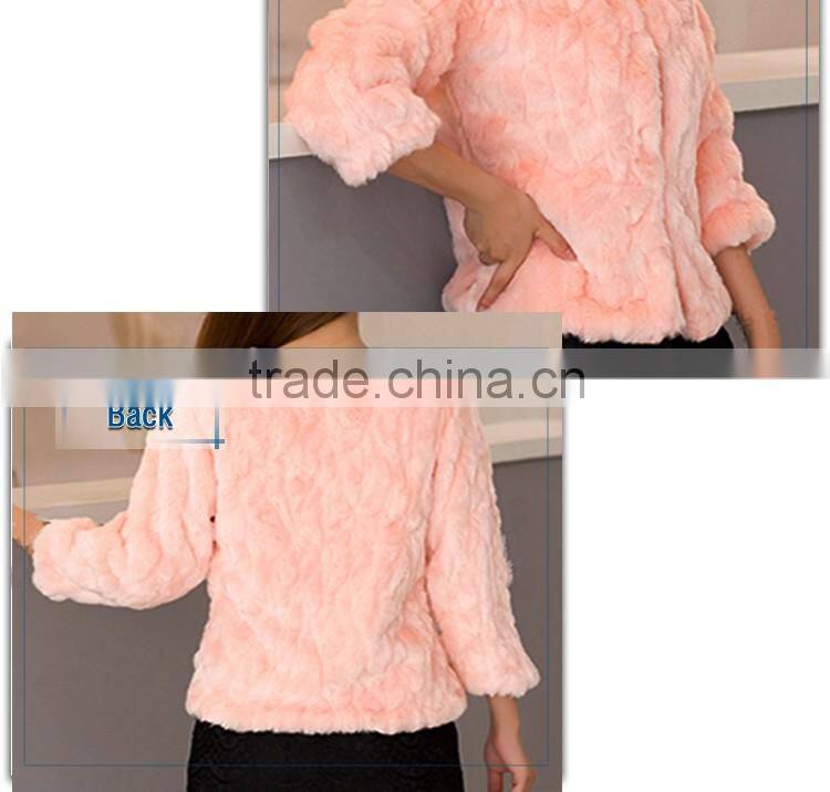 casual women clothes fake fur winter slim overcoat