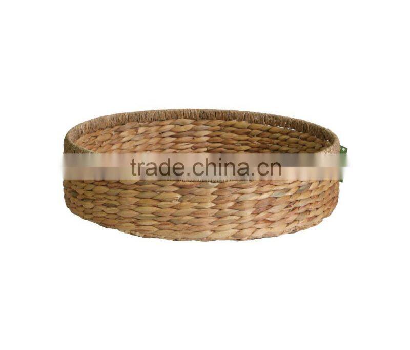 Beautiful water hyacinth fruit basket/ Fruit tray with handle woven storage basket
