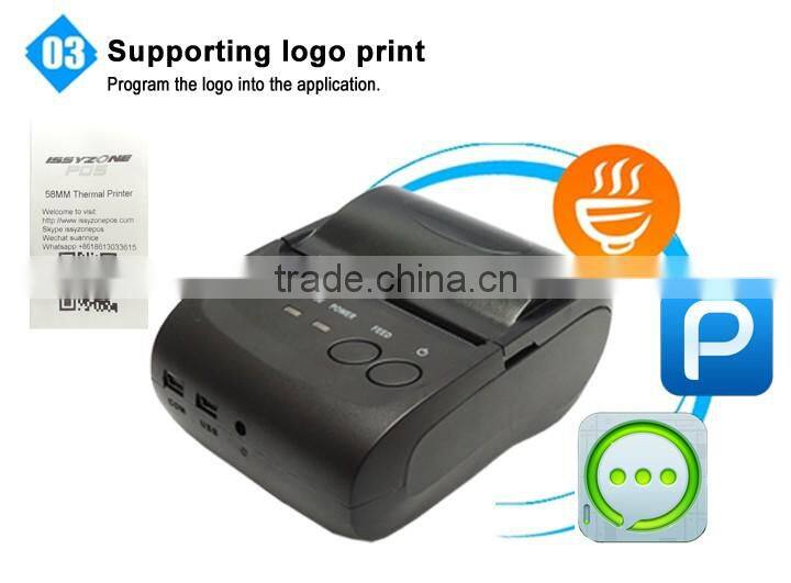 Support Thai Printing Mobile Receipt Printer Wireless Bluetooth Printer Pos System IMP006