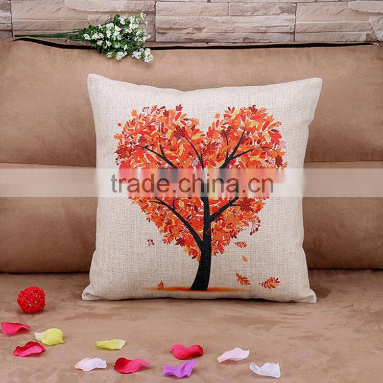 2015 Vitality of love maple tree Pure and fresh and literary cartoon cotton and linen sofa cushion for leaning on hold pillow