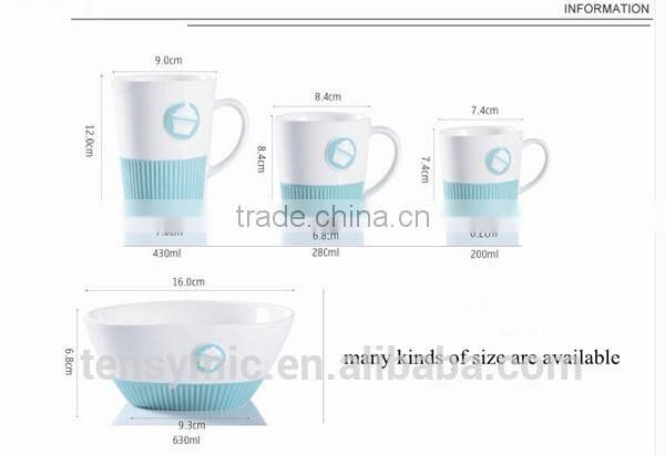 New design embossed wholesale porcelain promotional mug
