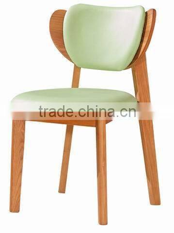 PU seat Wood Dining Chair without armrest