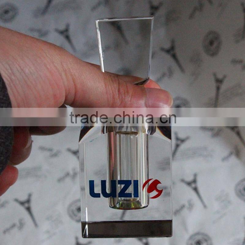 cheap custom made square shaped crystal perfume bottle