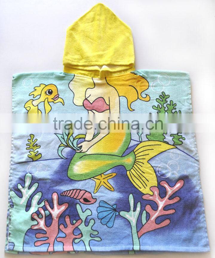 Oeko-Tex 100% Cotton animal Kids Hooded Towel of velour printed
