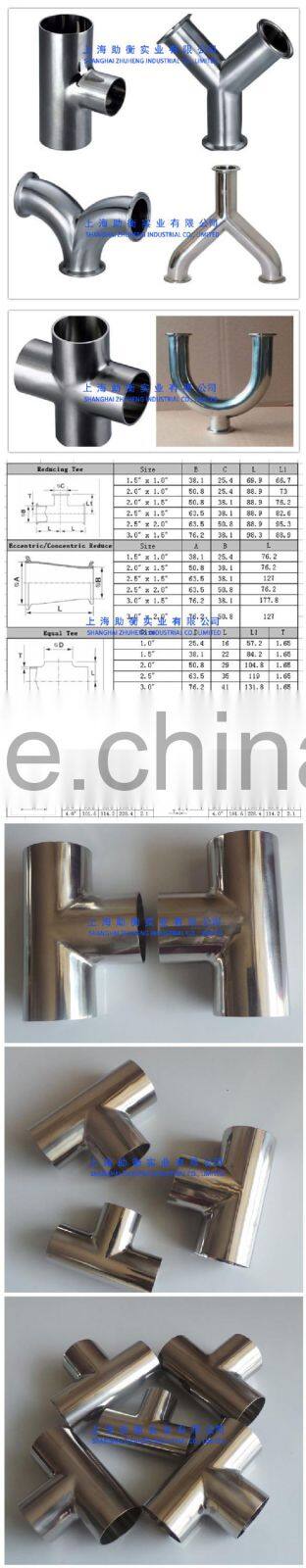 pipe tee for Stainless Steel Sanitary Pipe Fittings