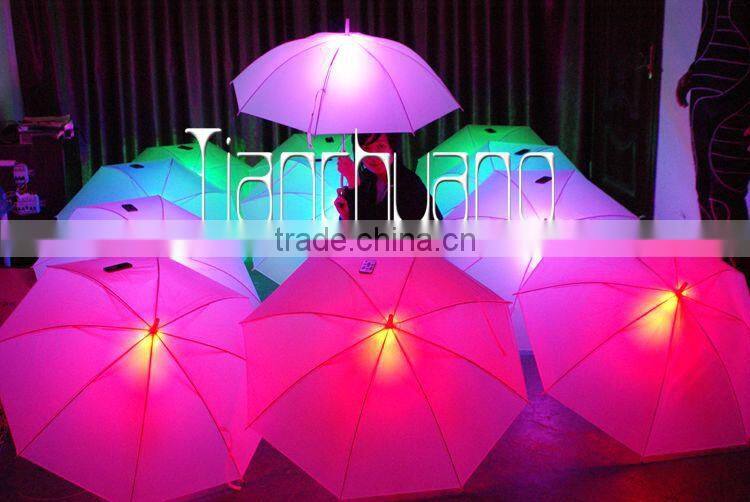 full color handle Led light umbrella/light up umbrella for stage show/umbrella with light performance