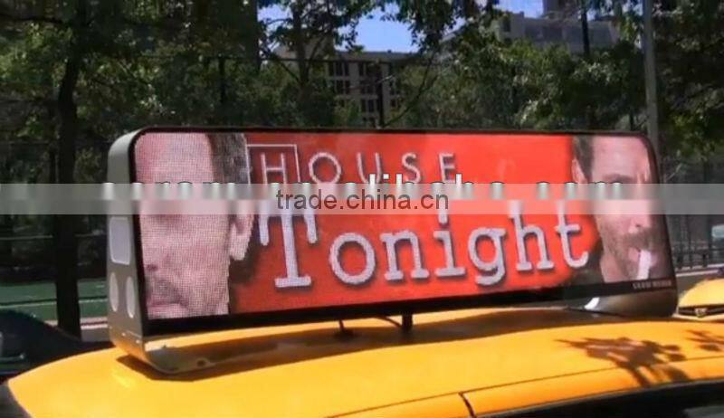 P6 outdoor full color double sided led taxi top advertising/taxi roof top advertising signs