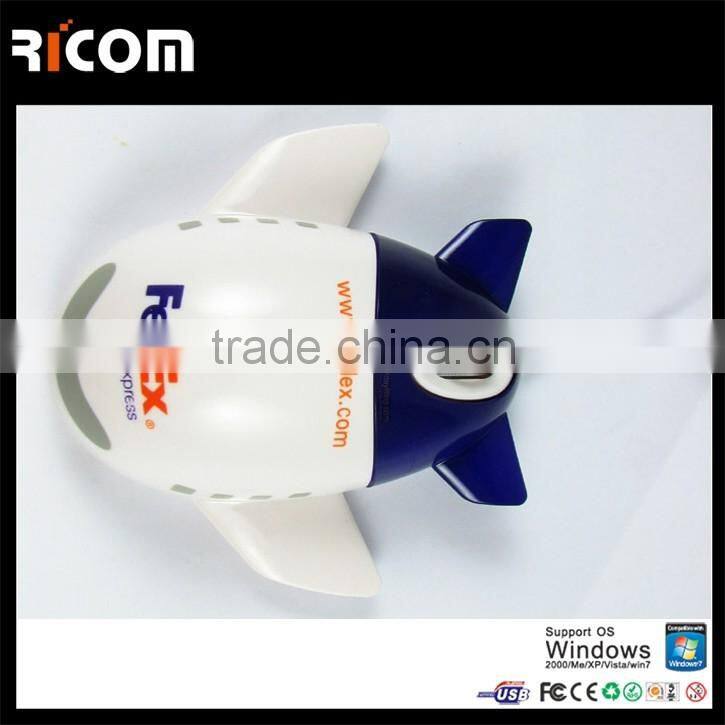 Fashionable gifts custom logo usb wired airplane computer mouse