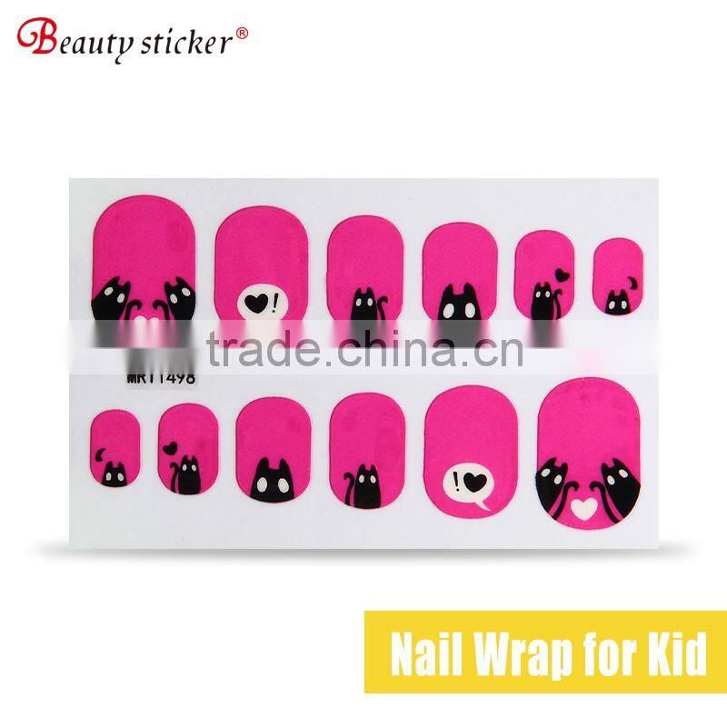 Pink Rose Full Children Nail Stickers