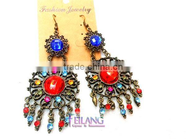 Exaggerated Fashion Alloy Earrings Gemstone Earrings