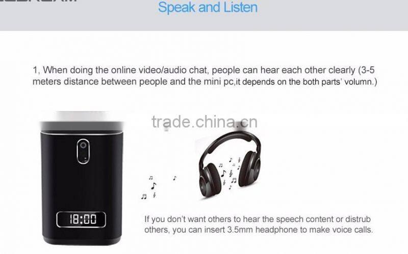 Cloudnetgo Mini PC TV Box Intel Z8300 CherryTrail Quad Core 2GB RAM 32GB ROM compute Box Win 10 OS with Camera