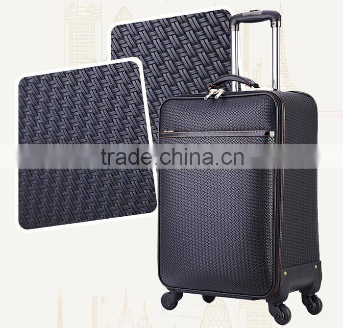 new products faddish design heavy-duty PU leather luggage trolley bag