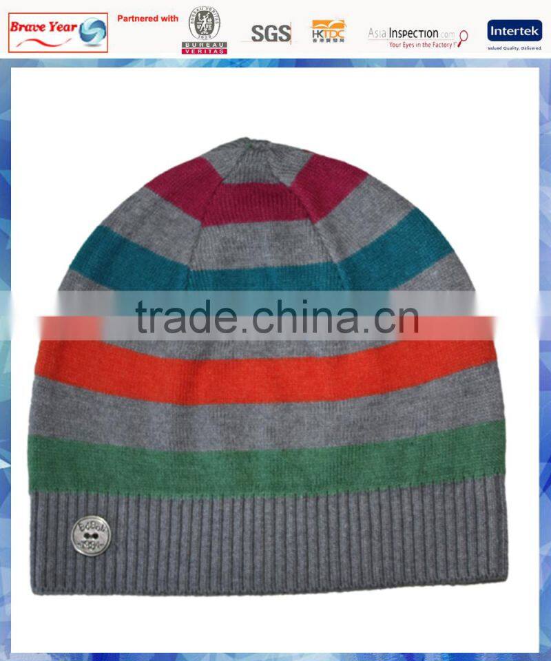 angora 4 color knit stripe hat for boys