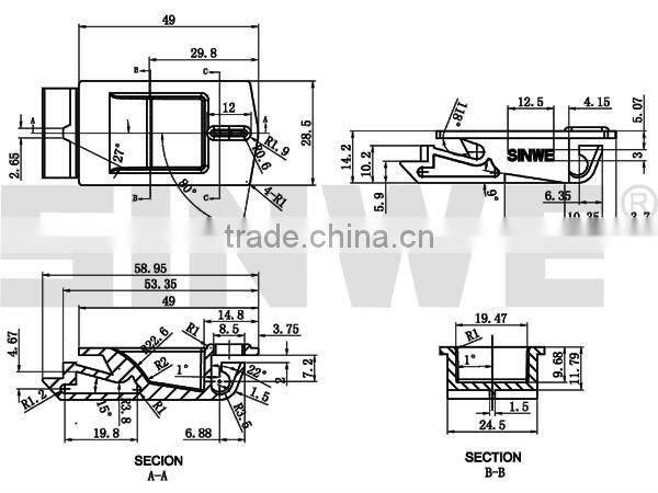 small ABS plastic latch from SINWE