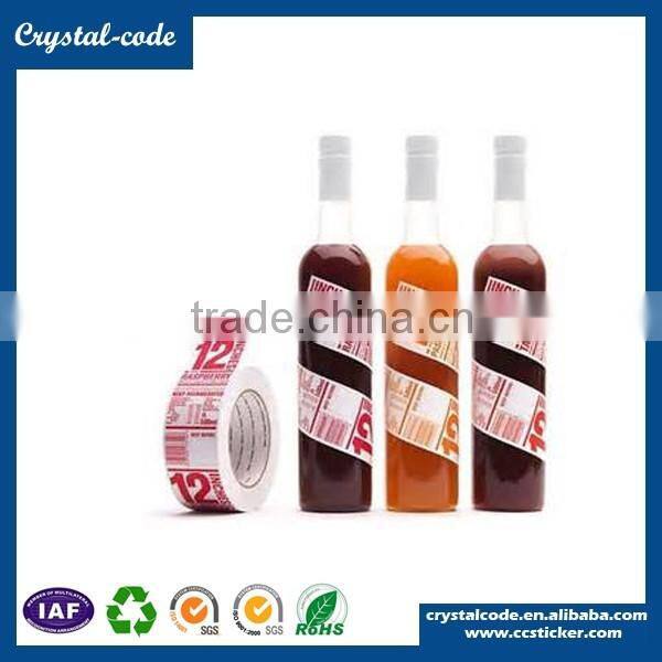 Paper roll custom printed permanent adhesive waterproof juice label