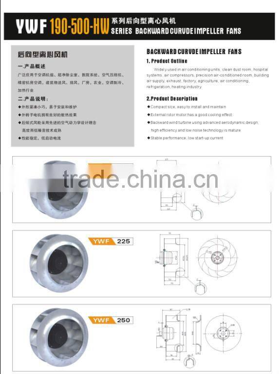 YWF190-500-HW SERIES BACKWARD CURVDEIMPELLER