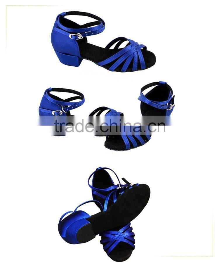 Plus size children dance shoes Leopard latin dancing shoes kids salsa Satin ballroom tango Latin Square dance shoes