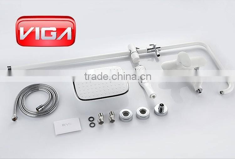 White/Black/Chrome shower column set with ABS shower head