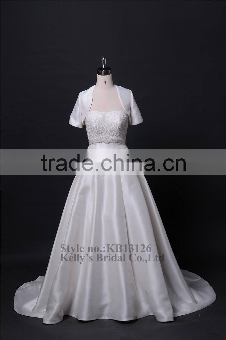 gorgeous dresses and simple strapless sliver satin dresses with short jacket