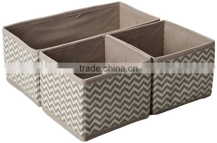 Chevron Fabric Storage, Dresser Drawer Organizer -3 Piece Set