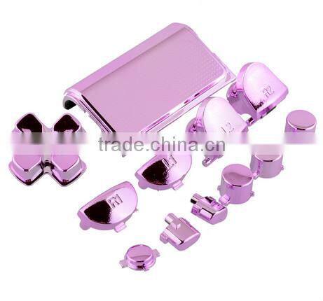 Full Buttons Kits Set For PS4 Controller chrome purple