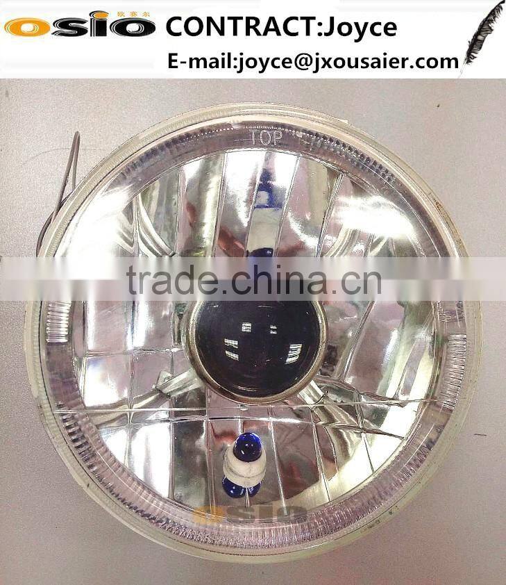 5 inch Round BMC with Crystal Glass Auto Halogen Semi Sealed Beam Headlight Install H4 or H4 HID Xenon Bulb