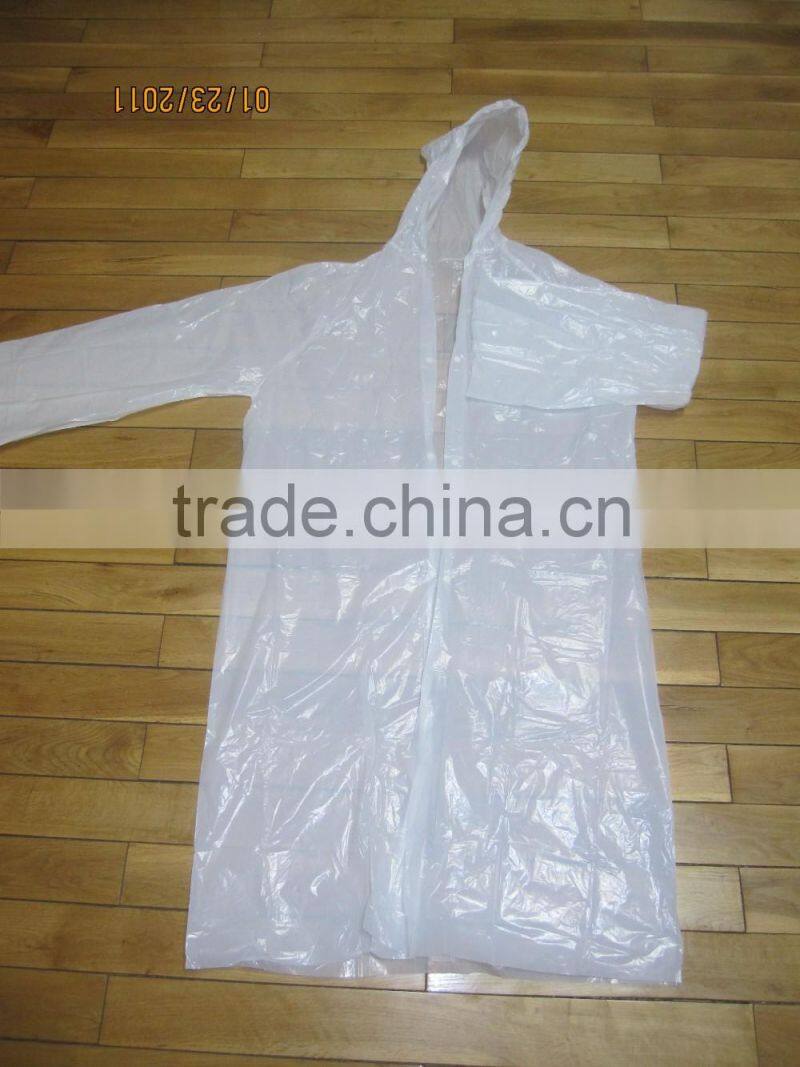 2016 Logo Printed Promotional Transparent PE Raincoat Disposable Plastic Raincoat