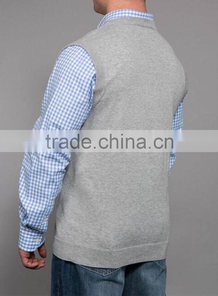 latest design Autumn clothes cotton V-neck mens bulk tank top