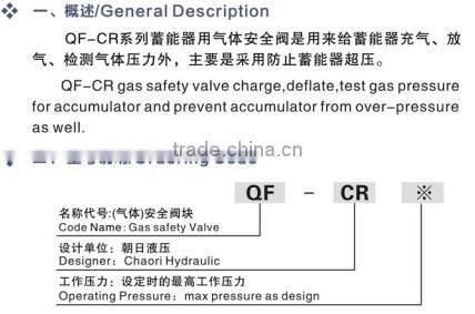 QF CR Gas safety valve for accumulator