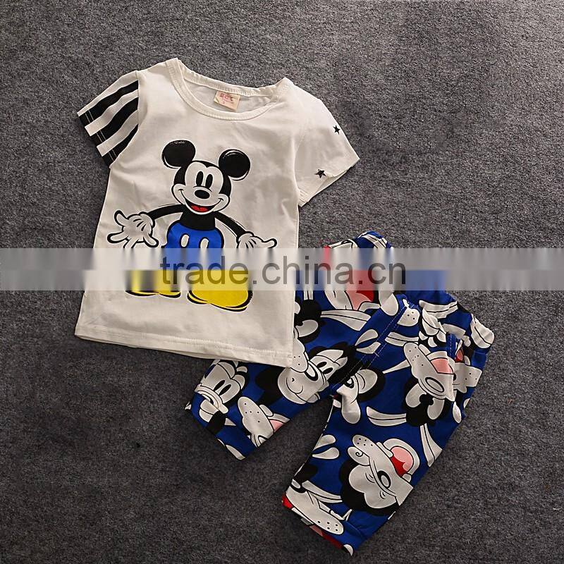 custom fashion kids boys Summer clothes set infant baby clothes