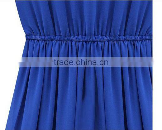 LATEST EUROPEAN LONG CHIFFON DRESS BLUE 563