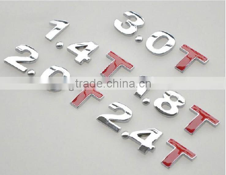 1.8 letter car emblem, 2.0 car sticker