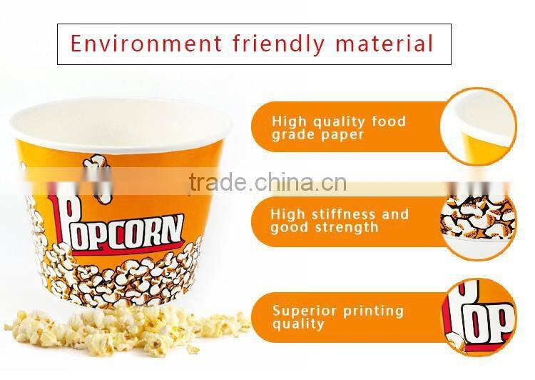 Disposable custom printed paper popcorn bucket