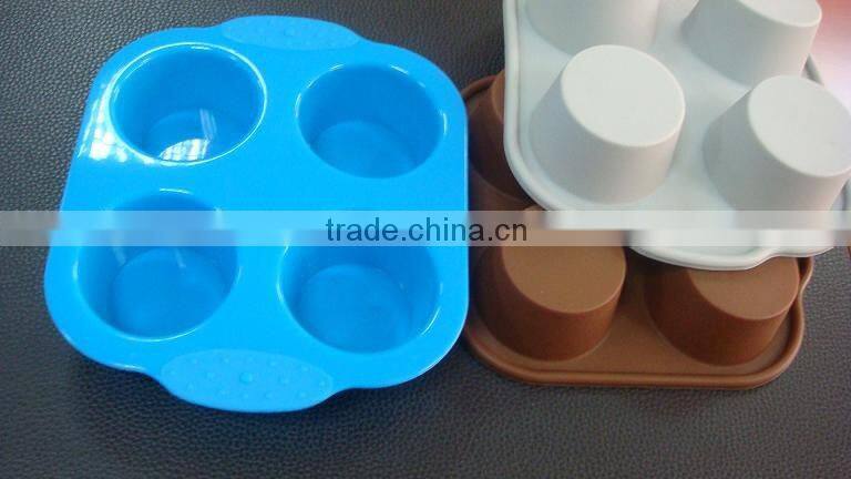 Silicone 4 cavities cup muffin baking mould cake pan