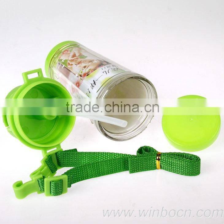 DIY Portable with sucker cartoon sports water bottle