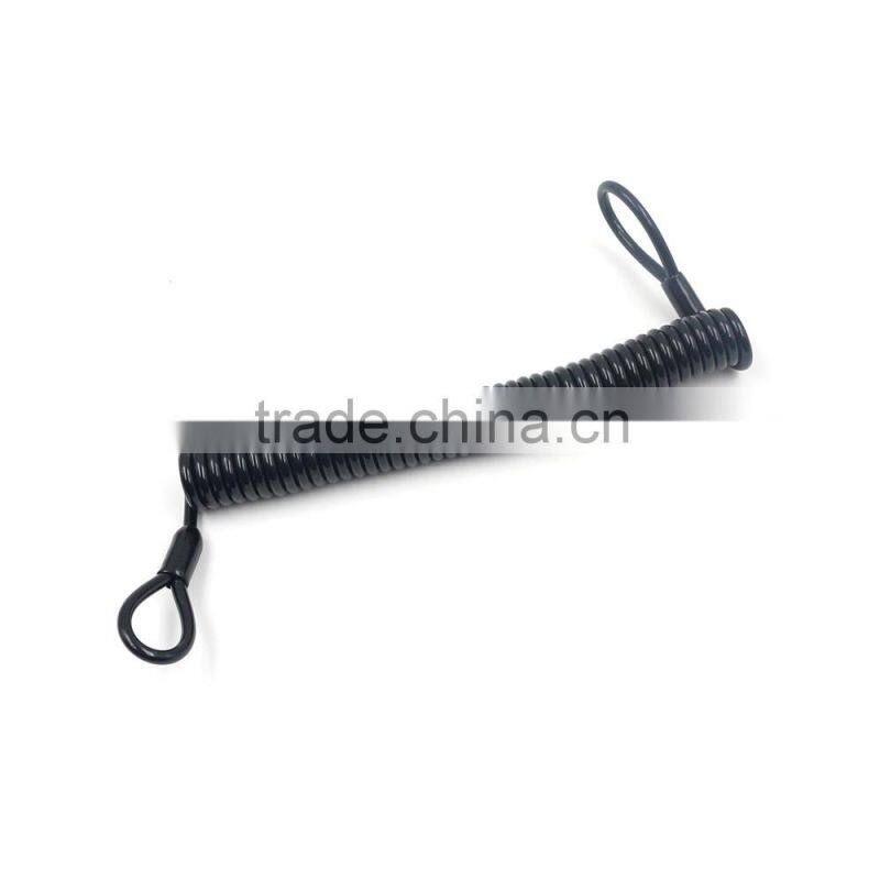plastic spring wire coil tool lanyard with loop and O-ring