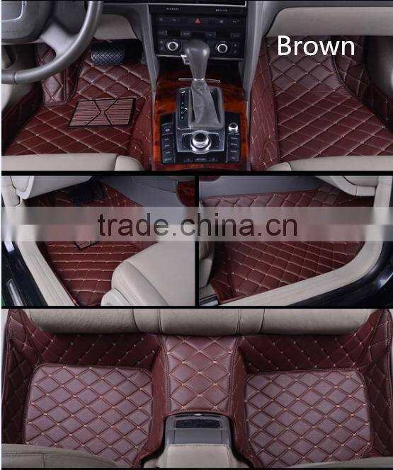 Hot selling PU leather car floor mat leather material anti slip car carpet mats