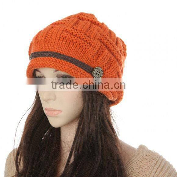 Korean Fashion Womens Warm Winter Crocheted Knit Braided Beanie Ski Hat Skull Cap
