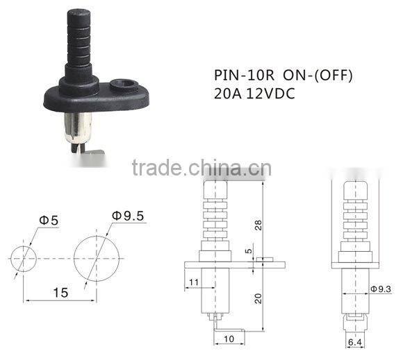 door pin switch with rubber boot