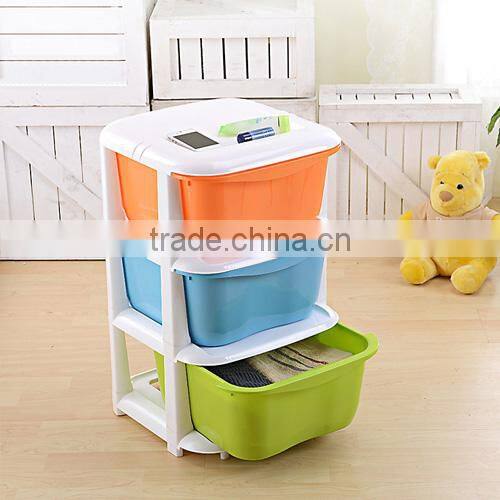 Home Clothes storage wardrobe with drawer/chilidren's toys storage rack-3 layers