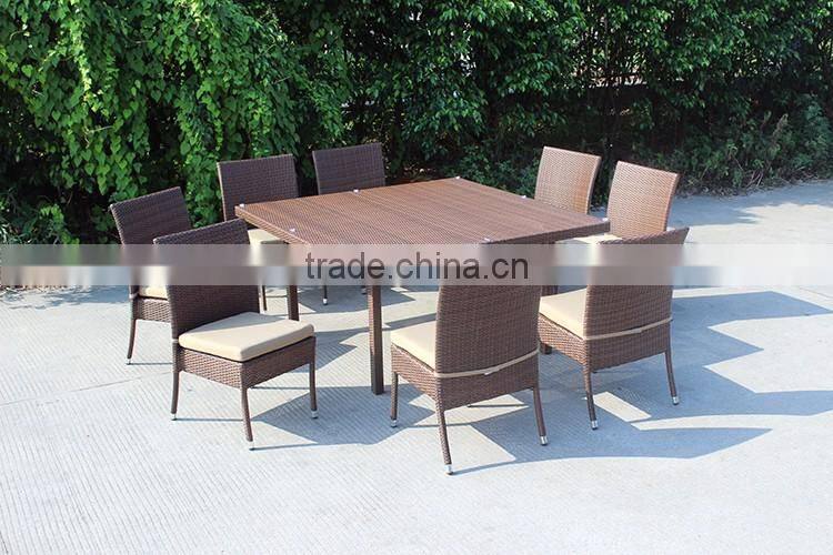 Square Table And 8 Seaters Stackable Chairs Garden Dining Set