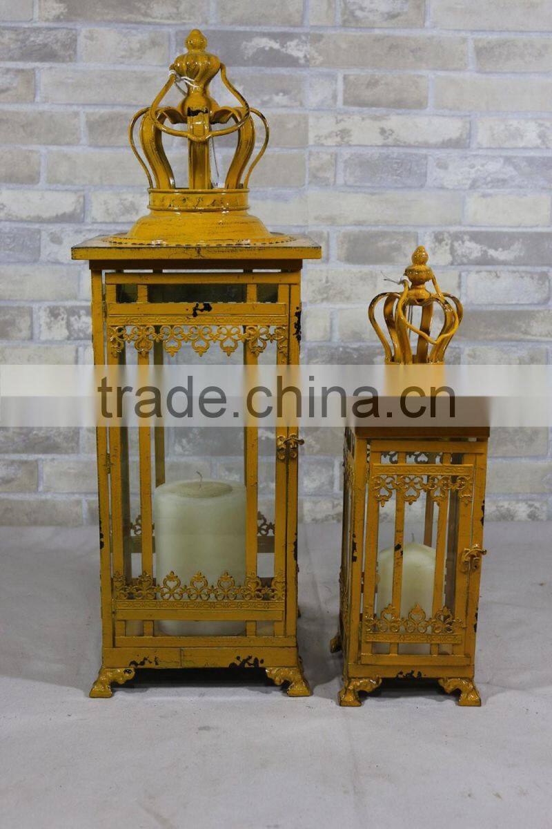Best Price Garden Decorative Antique Black Metal Brass Candle Lantern
