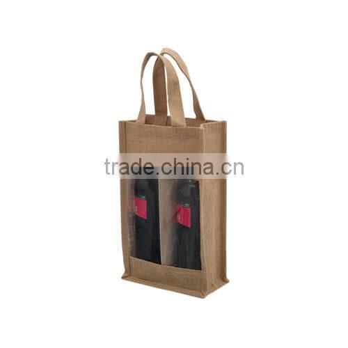 jute double bottle bag wine gift bag