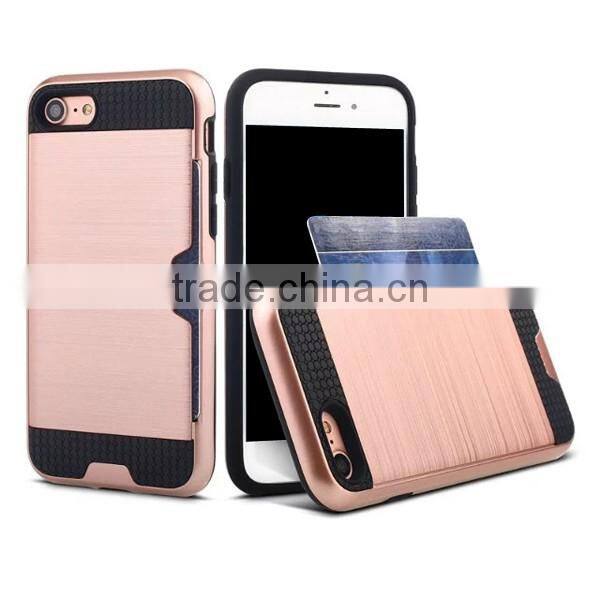 Drawbench phone shell card slot back cover TPU + PC phone case for iPhone 7