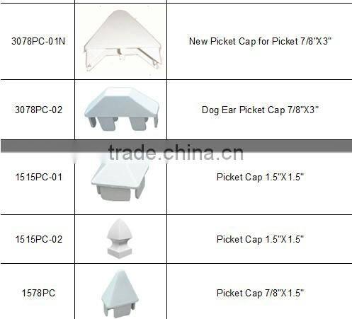 Black post flat cap for pvc fence post