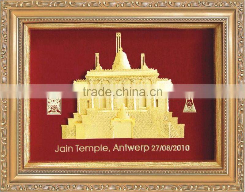 Gold foil Burj Khalifa buildings photos frame for promotion gift