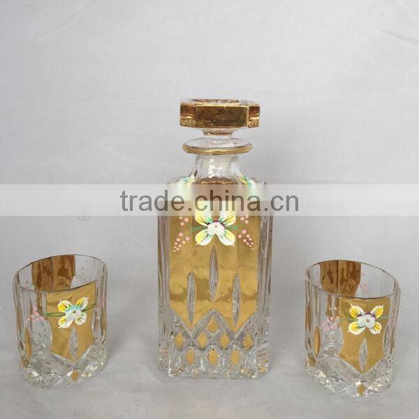 painted gold color liquor decanter